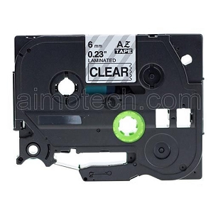 Compatible Brother TZe-FX111,  TZeFX111 P-Touch Flexible Label Tape, 6mm (0.25 Inch), Length of 8M, Black on Clear