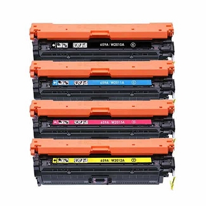 Compatible HP 659A 4 Pack W2010A W2011A W2013A W2012A Toner Cartridges - Color LaserJet Enterprise M856, MFP M776