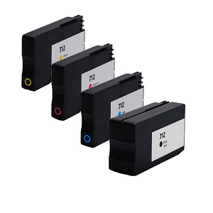 Compatible HP 712 4 Pack  3ED71A 3ED67A 3ED68A 3ED69A Ink Cartridge Combo BK/C/M/Y
