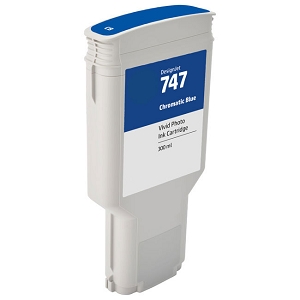 Compatible HP 747 P2V85A Chromatic Blue Ink Cartridge, for DesignJet Z9+