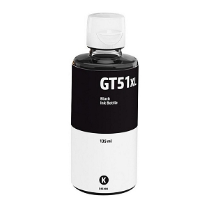Compatible HP GT51XL X4E40AA  Black Ink Bottle High Yield 135ml, for DeskJet, InkTank