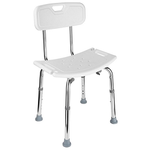 Medical Tool-Free Assembly Shower Chair with Removable Back Heavy Duty Shower Bench - LIVINGbasics