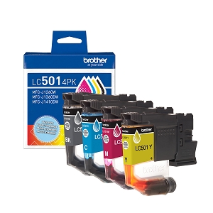 Made By Brother LC501 SET 4 Pack Standard Yield Black, Cyan, Magenta, and Yellow Ink Cartridges, for MFC-J1260DW, J1260W, J1360DW, J1410DW
