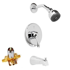 Bathroom Wall Mounted Rainfall Shower Faucet Set, with Pressure Balance Valve - LIVINGbasics