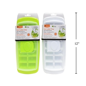 Ice Cube Tray with Spill Proof Lid, 1 Randomized Color Per Pack