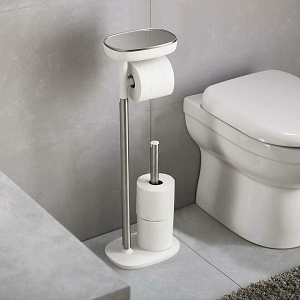 EasyStore™ Butler Toilet Paper Holder Stand with Shelf and Drawer - Joseph Joseph