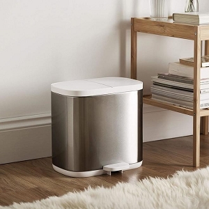 Split™ 6 STEEL Waste and Recycling Bin,Capacity: 2*3 liters - Joseph Joseph