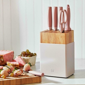Now S Rose Apple Pink 7 Piece Knife Block Set - ZWILLING