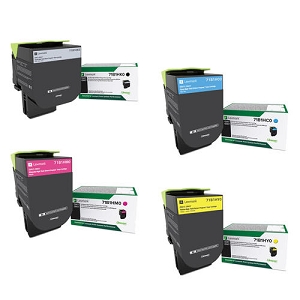 Made By Lexmark 4 Pack CS417, CX417, CS517, CX517  Toner Cartridges