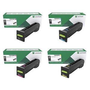 Made By Lexmark 72K10 SET 4 Pack Return Program Toner Cartridge Combo BK/C/M/Y