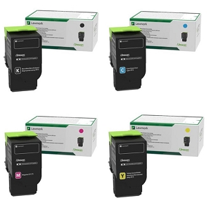 Made By Lexmark 78C1X  SET 4 Pack Extra High Yield Return Program Toner Cartridge