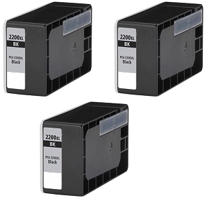 Compatible 3 Pack Canon PGI-2200XL PGI-2200XLBK 9255B001 Black  High Yield Ink Cartridge MB5020 MB5120 MB5320 MB5420 iB4020 iB4120