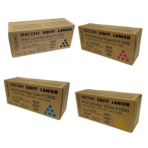 Made By Ricoh 408310 408311 408312 408313 SET 4 Pack Black, Cyan, Magenta, Yellow Toner Cartridge, For Lanier, Savin P C600
