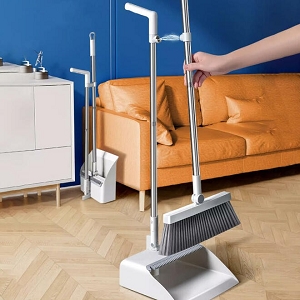 Broom with Dustpan Combo Set, Upright Standing Dustpan with Magnetic Hook - STORA™