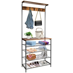 5-Tier Shoe Storage and Coat Rack for Entryway Organization - SortWise