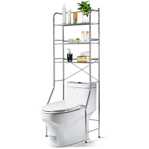 3 Tier Over Toilet Storage Rack Durable Stainless Steel Space Saver Organizer Shelf - SortWise