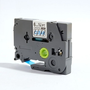 Compatible Brother TZe-113, TZe113 6mm (0.25 Inch), Length of 8M, Blue on Clear Label Tape