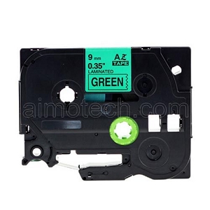 Compatible Brother TZe-721, TZe721 9mm (0.375 Inch), Length of 8M, Black on Green Label Tape