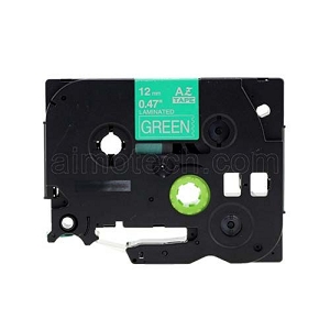 Compatible Brother TZe-735, TZe735 12mm (0.5 Inch), Length of 8M, White on Green Label Tape
