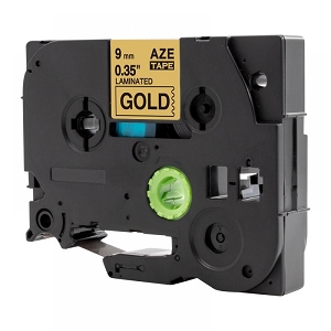 Compatible Brother TZe-821, TZe821 9mm (0.375 Inch), Length of 8M, Black on Gold Label Tape