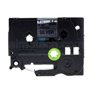 Compatible Brother TZe-921, TZe921 9mm (0.375 Inch), Length of 8M, Black on Silver Label Tape