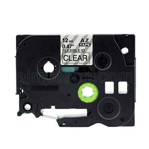 Compatible  Brother TZe-FX131, TZeFX131 12mm (0.5 Inch), Length of 8M, Black on Clear Flexible Label Tape