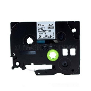 Compatible  Brother TZe-SM931, TZeSM931 12mm (0.5 Inch), Length of 8M, Strong Adhesive Black On Matt Silver Label Tape