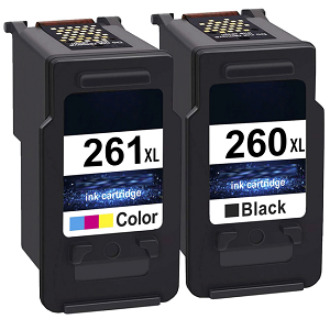 Compatible 2 Pack  Canon PG-260XL CL-261XL PIXMA TR7020, TS5320, TS6420 High Yield Ink Cartridges