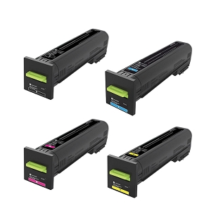 Compatible Lexmark 72K10 SET 4 Pack Toner Cartridge Combo BK/C/M/Y
