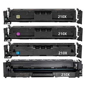 Compatible HP 210X 4 Pack Toner Cartridge Combo High Yield BK/C/M/Y - with Chip - for Color LaserJet Pro 4201dn 4202 4301 4302 4303