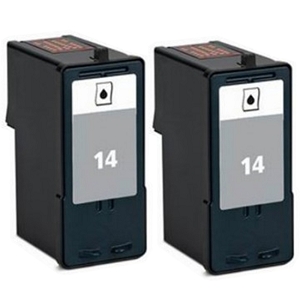Compatible 2 Pack Lexmark 14 18C2090 Black Ink Cartridge X2600 X2630 X2650 X2670 Z2300 Z2320
