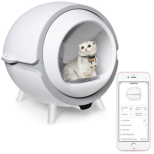 Self-Cleaning Cat Litter Box for Multiple Cats, APP Remote Control, White - WOMEOW