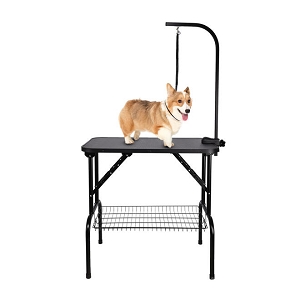 Adjustable Dog Grooming Table with MDF Anti-Slip Platform and Seamless Hemming