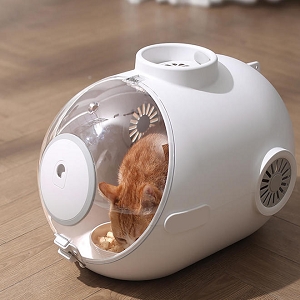 24L Portable Pet Carrier Basket Breathable Deluxe Submarine Pet House With Ventilation & Fan