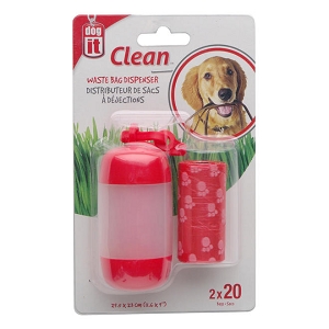 Dogit WasteBag Dispenser 2/20 bags Red