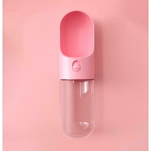 400ml Leak Proof Portable Dog Water Bottle For Pets Outdoor Walking Travelling Drinking - Pink
