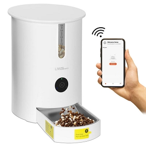 Automatic Feeder Pet Dog Cat Feeder with Camera, 2.4G WiFi Smart Dry Food Dispenser