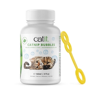 Catnip Bubbles for Stimulating Indoor and Outdoor Cats, 142ml (5oz) Jar - Catit
