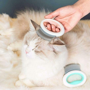 Cat and Dog Cleaning Grooming Brush Comb Massager for Pets to Relaxing - Pink