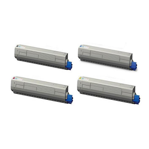 Compatible Okidata 4 Pack SET C831 Compatible Toner Cartridge Combo BK/C/M/Y, For C and MC Series