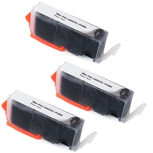 Compatible 3 Pack Canon PGI-280XXL 1967C001 PGI280XXL Black Pigment Extra High Yield Ink Cartridge