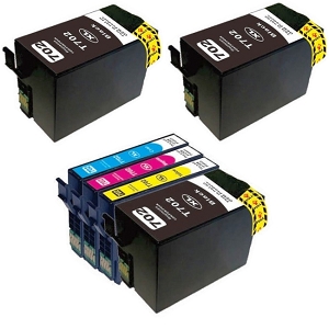 Compatible 6 Pack Epson T702XL WorkForce Pro WF-3720 WF-3730 WF-3733 High Yield Inkjet Cartridges