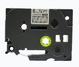 Compatible Brother TZe-115, TZe115 6mm (0.25 Inch), Length of 8M, White on Clear Label Tape