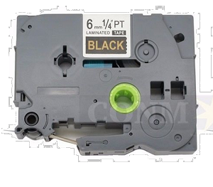 Compatible Brother TZe-314, TZe314 6mm (0.25 Inch), Length of 8M, Gold on Black Label Tape