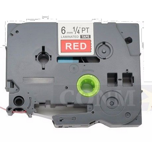 Compatible Brother TZe-415, TZe415 6mm (0.25 Inch), Length of 8M, White on Red Label Tape