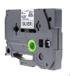 Compatible Brother TZe-911, TZe911 P-touch Label Tape, 6mm (0.25 Inch), Length of 8M, Black on Silver