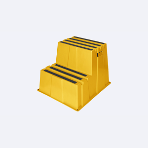  Polyethylene Step Stool - 2 Steps - Yellow 