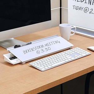 Quartet® Glass Dry-Erase Desktop Computer Pads with Storage Drawer, 18" x 6" 