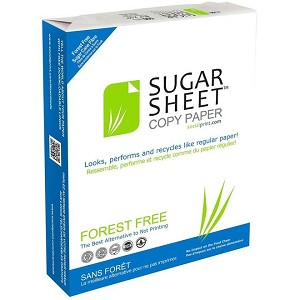 Sugar Sheet Recycled Copy Paper, 20 lbs, 92 Bright, Letter 8.5''x11'', 500 Sheets/Ream 