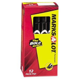 Avery® Marks-A-Lot® Chisel Tip Permanent Marker, 12/Box, Black (C86211) 